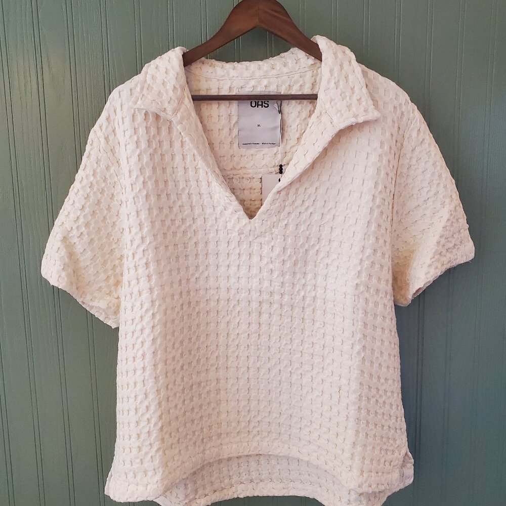 OAS Ecru Jaffa Waffle Shirt